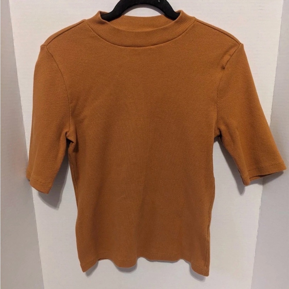 Maeve by Anthropologie Caramel Short Sleeve Top